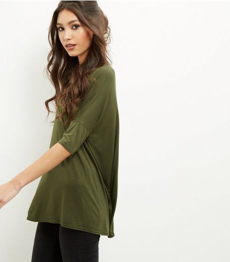Khaki Oversized T-Shirt | New Look