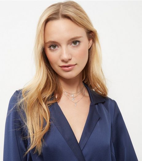 Silver Stone Layered Necklace | New Look