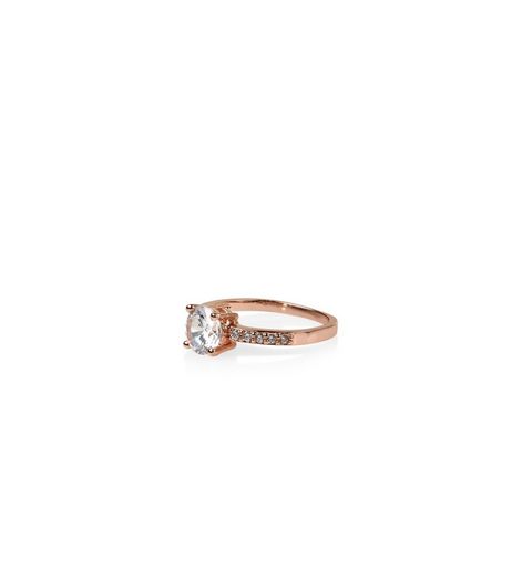 Rose Gold Cubic Zirconia Ring | New Look