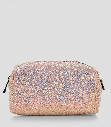 Shell Pink Sequin Makeup Bag | New Look