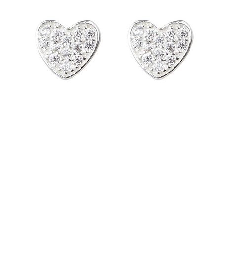Silver Diamanté Heart Stud Earrings | New Look