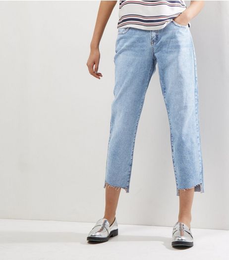 Blue Step Hem Boyfriend Jeans | New Look