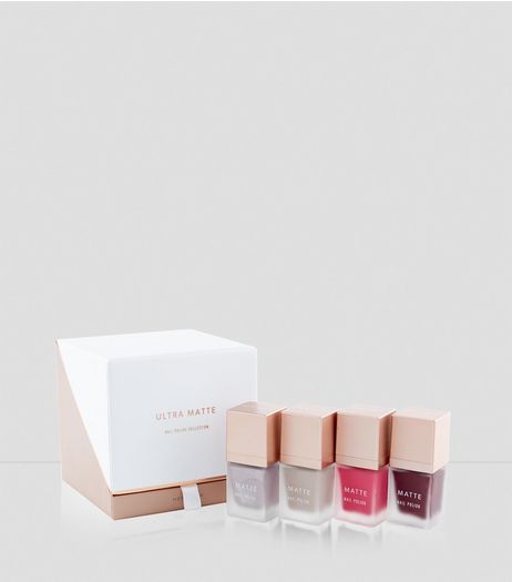 4 Pack Matte Nail Polish Set | New Look