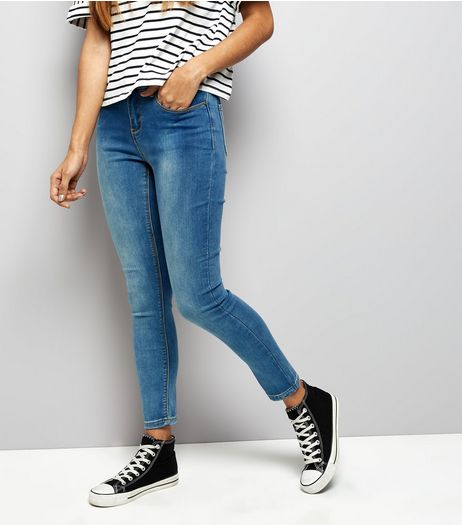 Petite Blue Super Soft Super Skinny Jeans | New Look