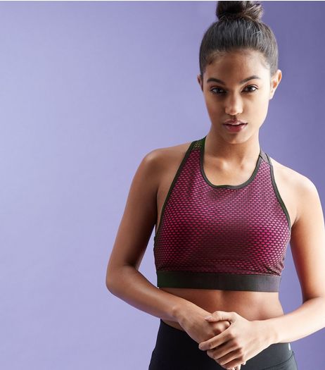 Bright Pink Mesh Back Sports Crop Top | New Look