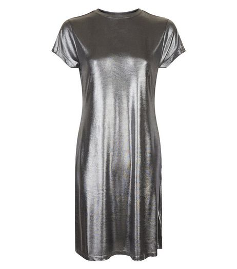 Silver Crew Neck Swing Dress | New Look