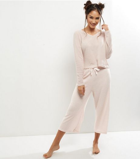 Pink Brushed Culotte Bottoms Pyjama Set | New Look