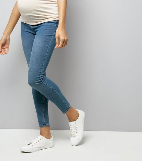 Maternity Blue Under Bump Jeggings | New Look