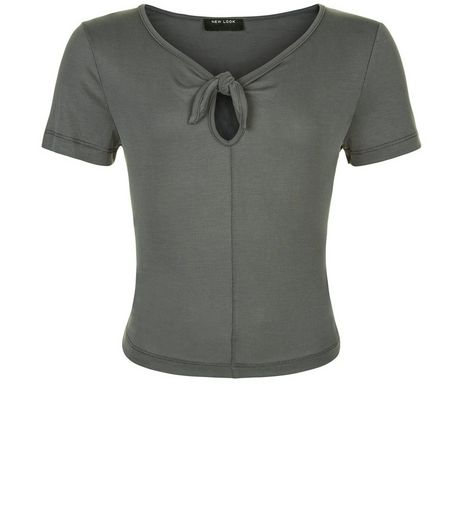 Teens Khaki Bow Front T-shirt | New Look