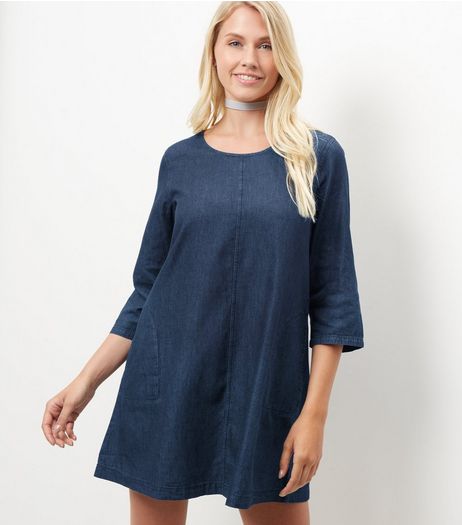 Blue Vanilla Blue Denim Shift Dress | New Look