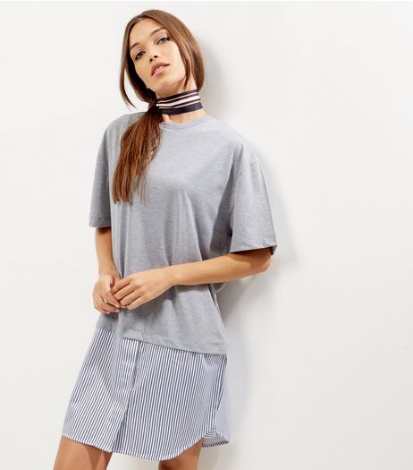 Grey 2 in 1 Oversized T-Shirt | New Look