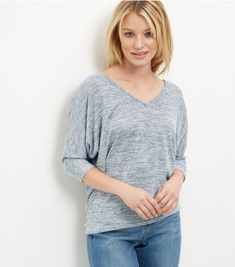 Pale Grey Batwing Cross Back Top | New Look