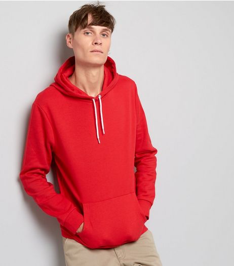 Red Pocket Front Hoodie | New Look