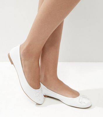wide fit white ballet pumps