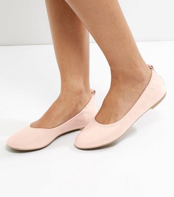 cream leather ballet pumps