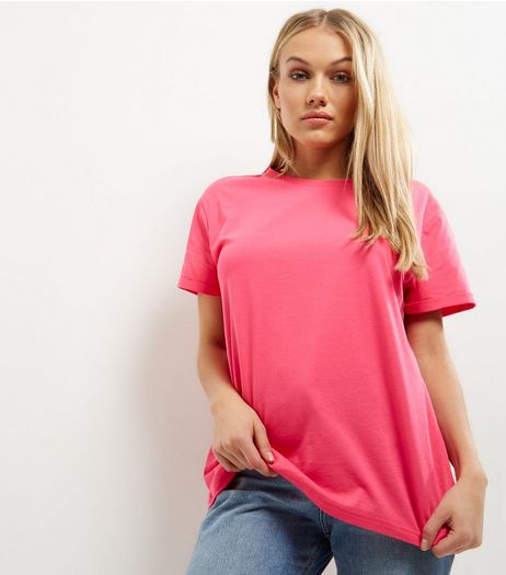Petite Pink Boyfriend Cotton T-Shirt | New Look