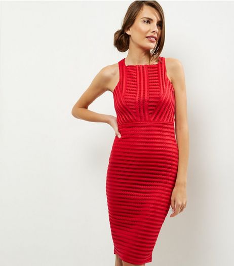 AX Paris Red Ladder Sleeveless Midi Dress | New Look