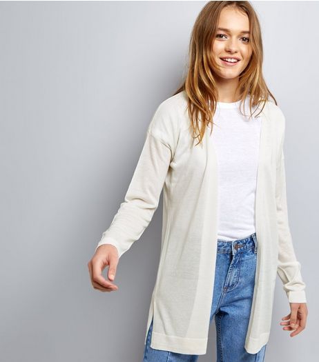 White Longline Cardigan | New Look