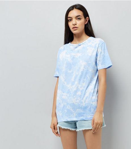 Blue Tie Dye Boyfriend T-Shirt | New Look