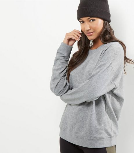 Grey Cotton Mix Long Sleeve Sweater | New Look