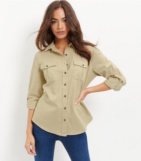 Apricot Stone Military Shirt | New Look