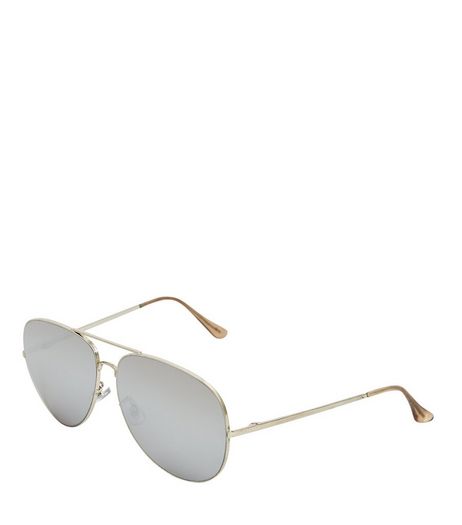 Silver Pilot Sunglasses | New Look