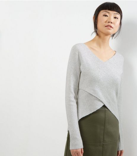 Noisy May White Wrap Front Long Sleeve Jumper | New Look