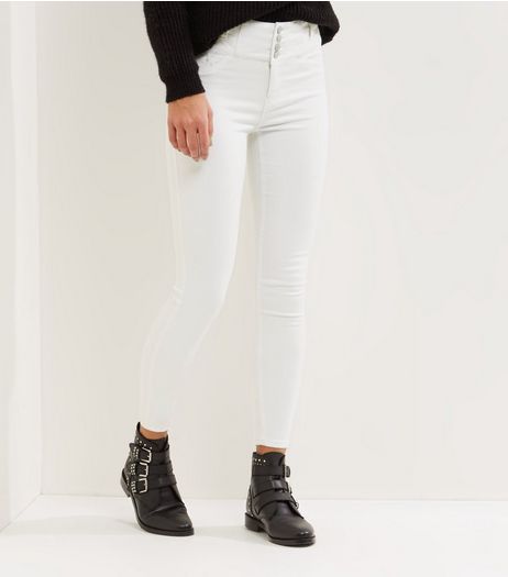 White High Waist Skinny Yazmin Jeans | New Look
