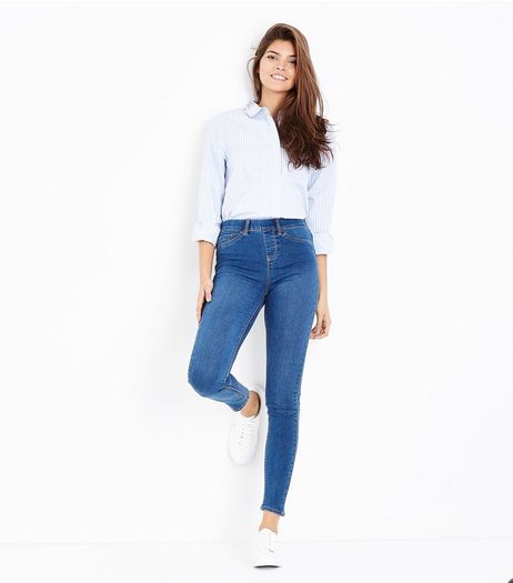 Blue Skinny Emilee Jeggings | New Look