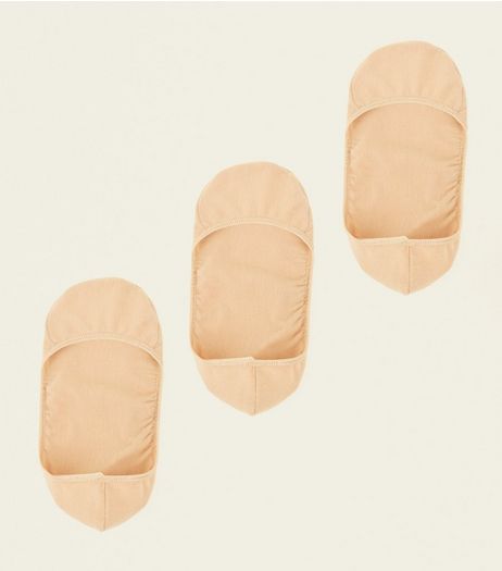 3 Pack Nude Invisble Pop Socks | New Look