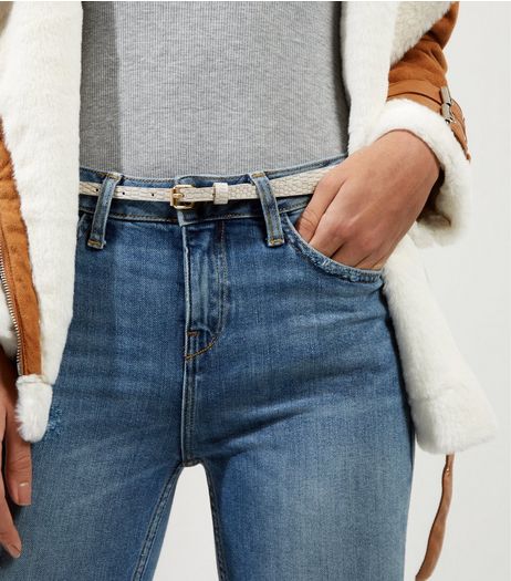3 Pack Silver Metallic Snakeskin Skinny Belts | New Look