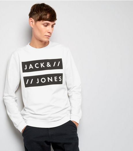 Jack & Jones White Crew Neck Sweater | New Look