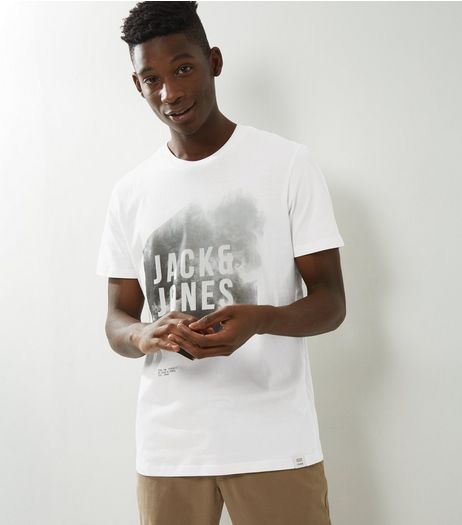 Jack & Jones White Cloud Print T-Shirt | New Look