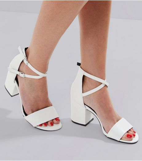 White Cross Strap Sandals | New Look