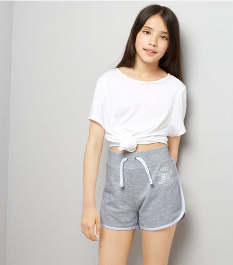 Teens Grey Brooklyn 98 Print Shorts | New Look