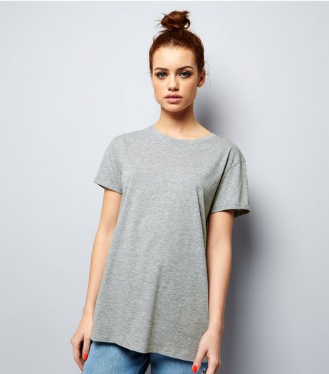 Petite Grey Boyfriend T-shirt | New Look