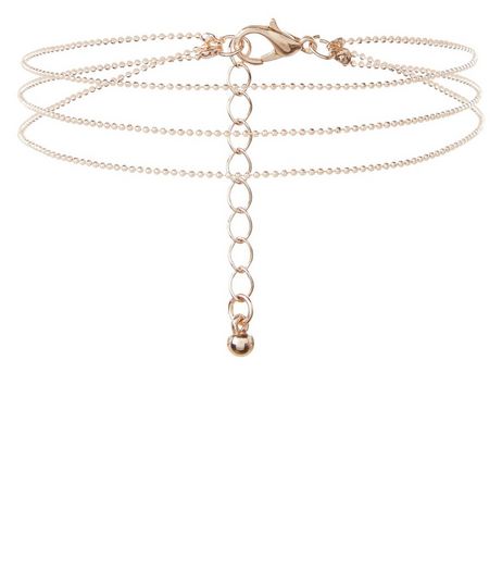 Rose Gold Layered Chain Anklet | New Look