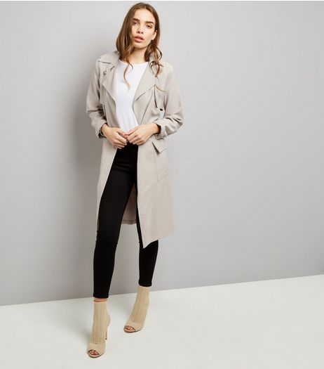 Stone Soft Belted Military Trench Coat | New Look