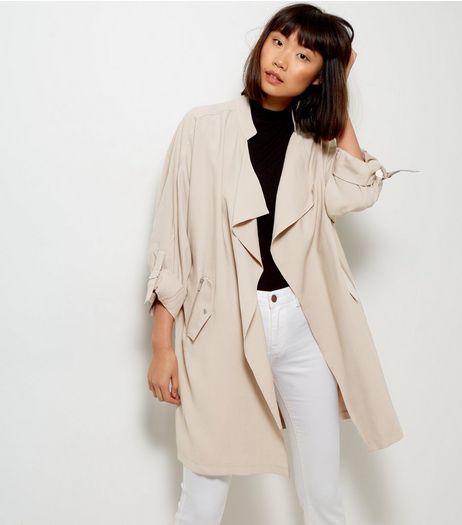 Stone Waterfall Duster Jacket | New Look