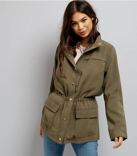Khaki Drape Shacket | New Look