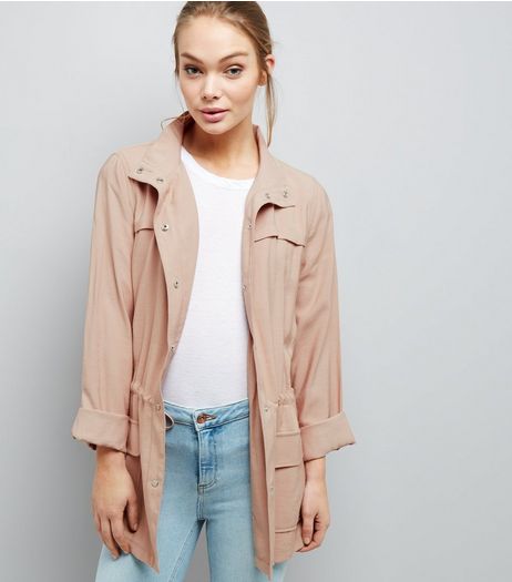 Shell Pink Drape Shacket | New Look