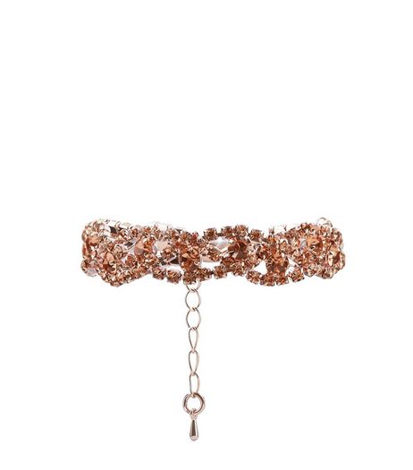 Pink Crystal Plaited Bracelet | New Look