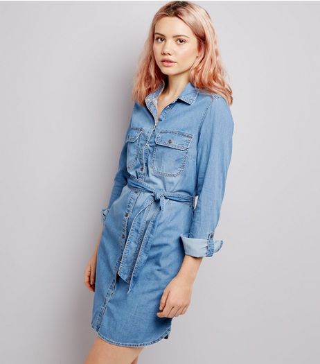 Blue Denim Shirt Dress | New Look