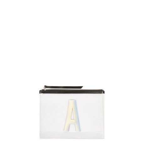 White Holographic A Initial Pouch | New Look