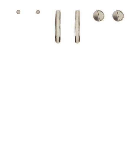3 Pack Silver Glitter Stud Earrings | New Look