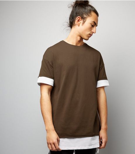 Brown Layered Longline T-shirt | New Look