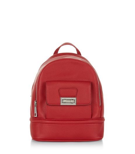 Red Curved Mini Backpack | New Look