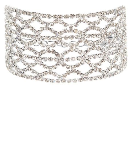 Silver Filigree Diamante Bracelet | New Look