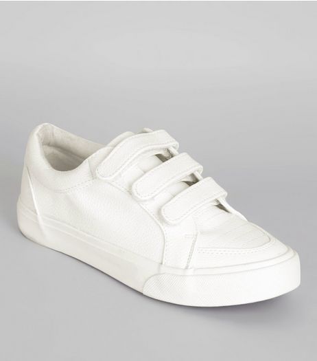 Teens White Velcro Strap Trainers | New Look