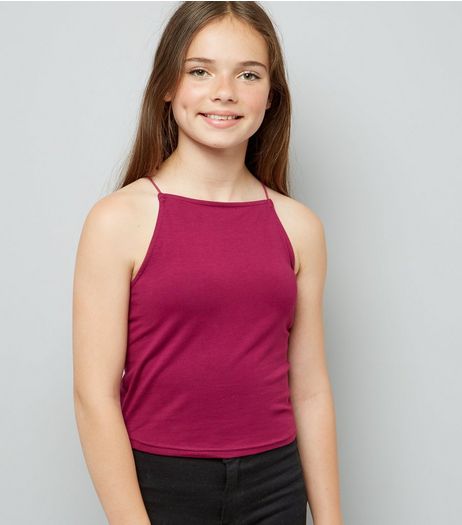 Teens Purple High Neck Cami | New Look